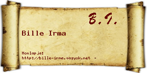 Bille Irma névjegykártya